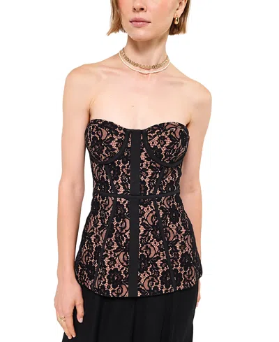 Cami Nyc Vega Strapless Lace Corset In Black