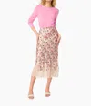 Cami Nyc Vivienne Midi Skirt In Camellia Ditsy In Pink