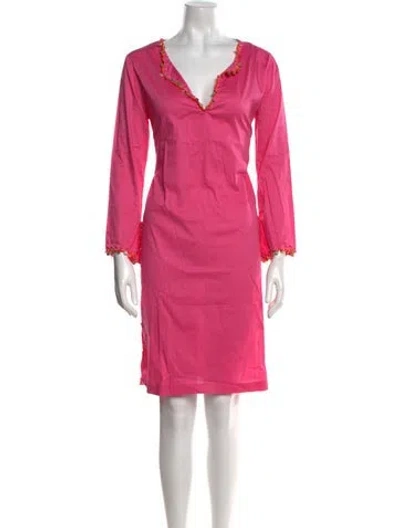 Pre-owned Cami Nyc V-neck Knee-length Dress In Pink