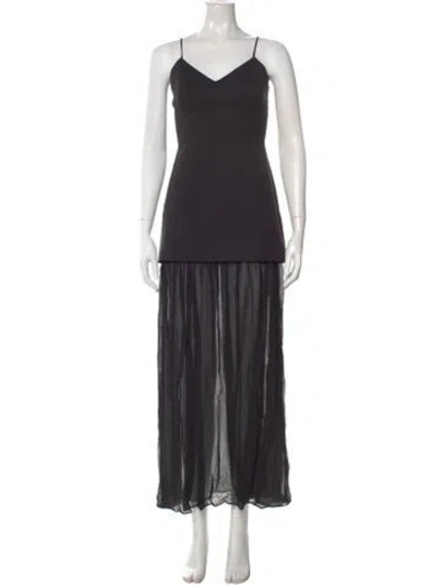 Pre-owned Cami Nyc V-neck Long Dress In Gray