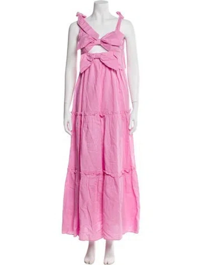 Pre-owned Cami Nyc V-neck Long Dress In Pink