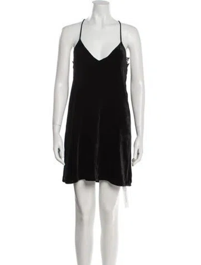 Pre-owned Cami Nyc V-neck Mini Dress In Black