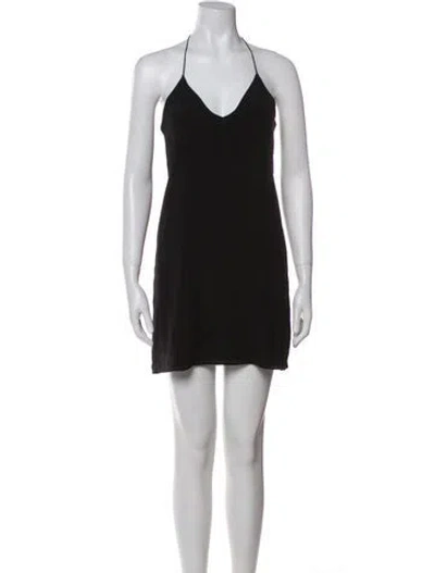 Pre-owned Cami Nyc V-neck Mini Dress In Black