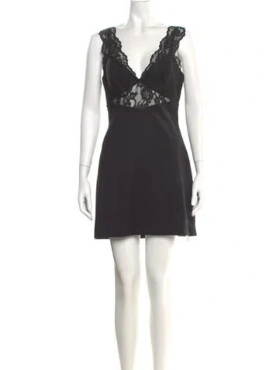 Pre-owned Cami Nyc V-neck Mini Dress In Black