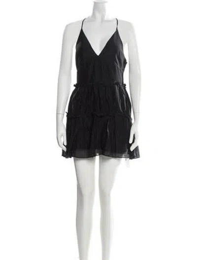 Pre-owned Cami Nyc V-neck Mini Dress In Black