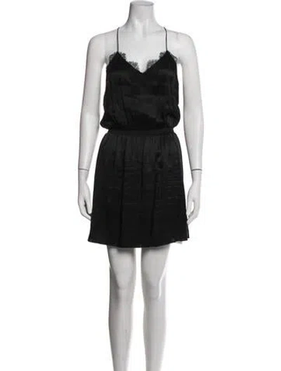 Pre-owned Cami Nyc V-neck Mini Dress In Black/blue