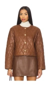Cami Nyc Wanda Genuine Leather Jacket In Brown