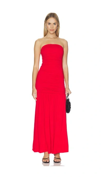 Cami Nyc Waverly Strapless Drop Waist Maxi Dress In Red