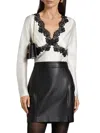 Cami Nyc Ainslee Lace Trim Silk Top In White