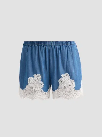 Cami Nyc Women's Alona Lace-trim Shorts In Blue