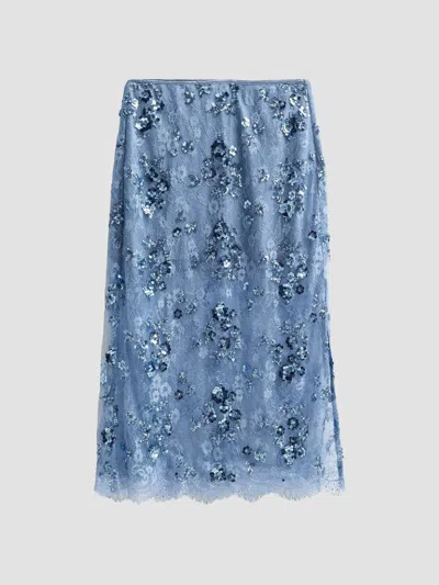 Cami Nyc Women's Aylin Sequined Lace Midi-skirt In Mist