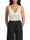 Cami Nyc Women's Carlotta Lace & Boning Bodysuit In White
