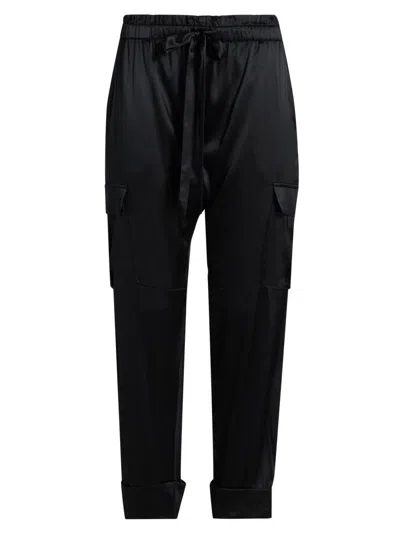 Cami Nyc Women's Carmen Silk Charmeuse Cargo Pants In Black