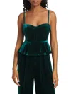 Cami Nyc Colette Cropped Bustier Peplum Top In Deep Sea