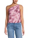 Cami Nyc Women's Darby One-shoulder Silk Bodysuit In Pink Garden