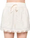 Cami Nyc Eila Lace Trim Cotton Drawstring Shorts In White