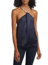 Cami Nyc Elody Halter Cami Top In Navy In Animal Print