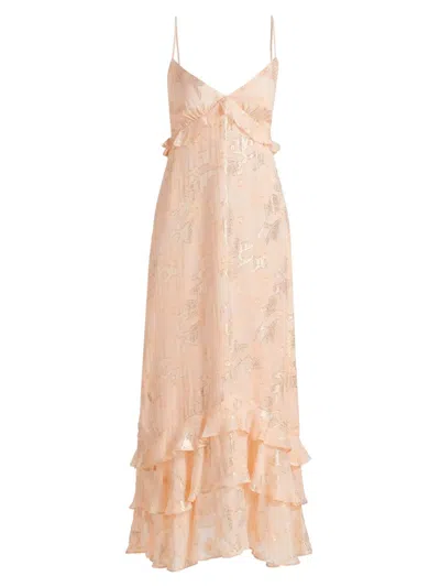 Cami Nyc Women's Esmeralda Metallic Chiffon Dress In Neutral