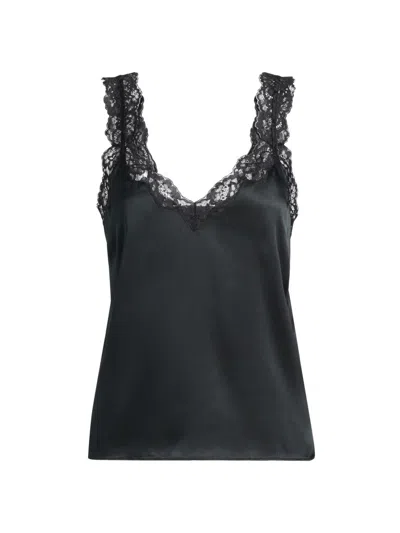 Cami Nyc Women's Fernanda Lace-trimmed Silk Cami In Black