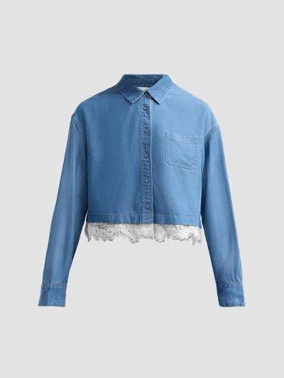 Cami Nyc Women's Garance Cropped Shirt In Blue