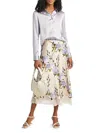 Cami Nyc Genoa Silk Chiffon-trimmed Midi-skirt In Moonflower Watercolor In Multi