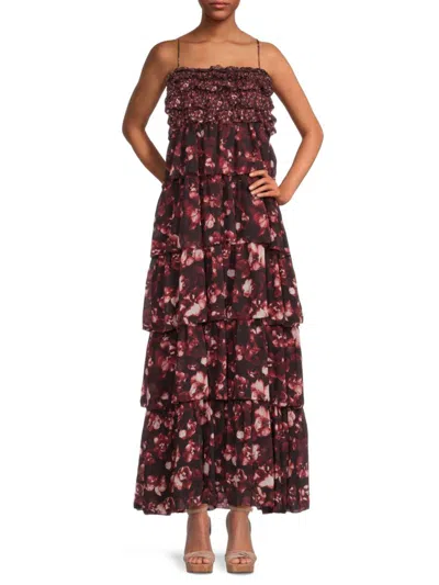 Cami Nyc Women's Helena Floral Tiered Maxi Dress In Red Multi