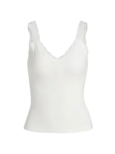 Cami Nyc Women's Lace-trim Rib-knit Tank In White
