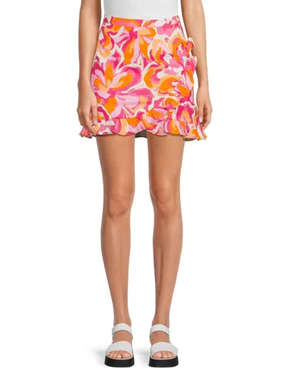 Cami Nyc Women's Mika Abstract Print Ruffle Mini Skirt In Pink Multi