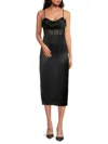 Cami Nyc Marilyn Lace Trim Silk Midi Slipdress In Black