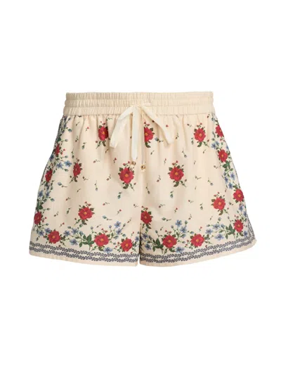 Cami Nyc Women's Oslo Floral Cotton-silk Drawstring Shorts In Neutral