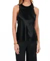 Cami Nyc Ronan Lace Detail Silk Charmeuse Tank Top In Black