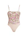 Cami Nyc Tamara Corset Bodysuit In Spring Geranium In Spring Geranium