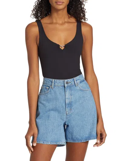 Cami Nyc Women's Tayma Heart Ring Bodysuit In Black