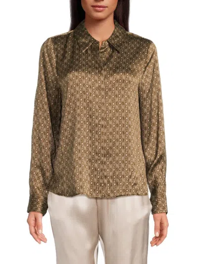 Cami Nyc Women's Veronique Printed Silk Top In Brown Multi