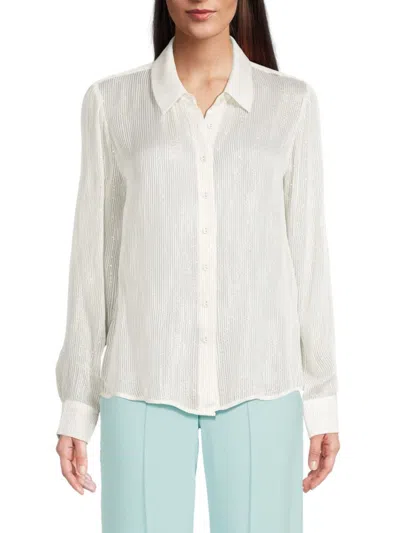 Cami Nyc Women's Yeal Striped Silk Blend Shirt In White