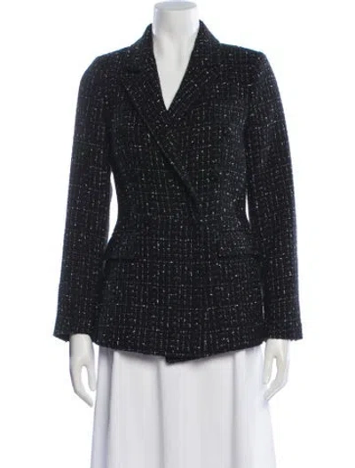 Pre-owned Cami Nyc Wool Tweed Pattern Blazer In Blue