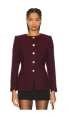 Cami Nyc Wrenley Metallic Tweed Jacket In Red Tweed