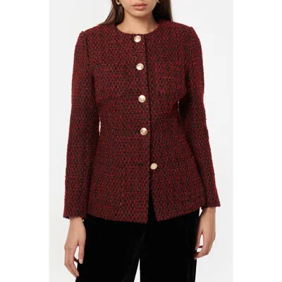 Cami Nyc Wrenley Metallic Tweed Jacket In Red Tweed