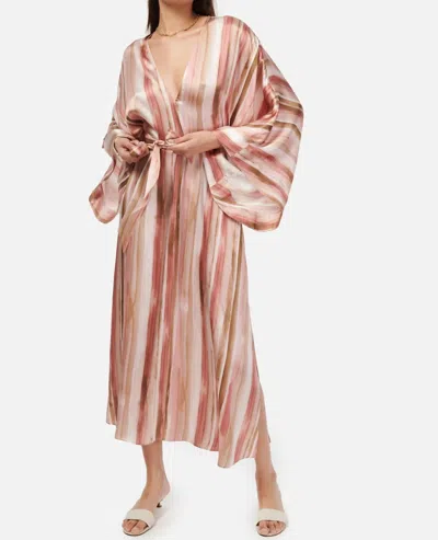 Cami Nyc Xanthe Kaftan Dress In Painterly Stripe In Multi
