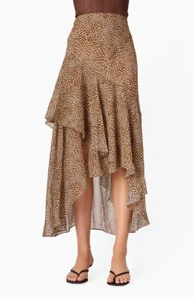 Cami Nyc Yazmeena Asymmetric Ruffle Chiffon Skirt In Brown
