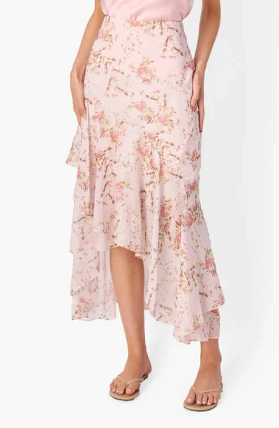 Cami Nyc Yazmeena Asymmetric Ruffle Chiffon Skirt In Pink