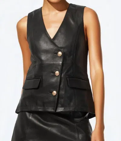 Cami Nyc Yelan Genuine Leather Vest Black