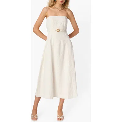 Cami Nyc Yena Strapless Linen Dress In White