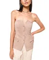 Cami Nyc Zamora Strapless Suede Corset Incense In Beige In Incense