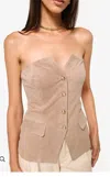 Cami Nyc Zamora Strapless Suede Corset Incense In Beige In Beige