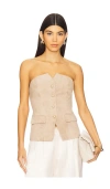Cami Nyc Zamora Suede Corset In Neutral