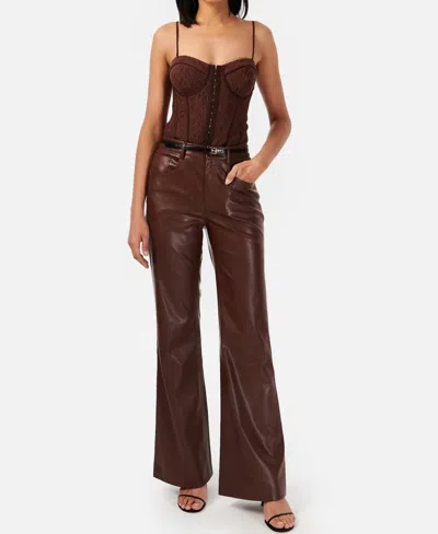 Cami Nyc Zenobia Vegan Leather Pants In Java In Brown