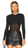 Cami Nyc Women's Zoma Long-sleeve Corset Bodysuit In Black