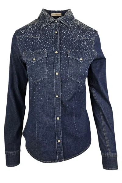 Camicetta Snob Shirts Denim Blue In Denim Medio Blu