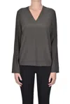 Camicetta Snob Silk Crepè Blouse In Gray
